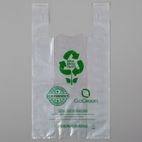 1/6 Size Clear Reusable Extra Heavy Plastic T-Shirt Bag - 200/Case