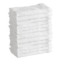 Lavex Economy 12" x 12" Cotton Wash Cloth .75 lb. - 12/Pack