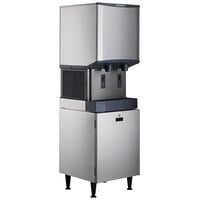 Scotsman HID312AB-1 Meridian 16 1/4 Air Cooled Nugget Ice Machine with 12  lb. Bin, Push Button Ice and Water Dispensing, and Enclosed Stand - 115V,  260 lb.