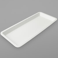 Bon Chef 5101PWHT 11 1/2 inch x 25 inch White Sandstone Finish Cast Aluminum Serving Platter