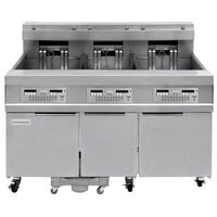 Frymaster 31814EF Oil Conserving 180 lb. Electric 3 Unit Floor Fryer with SMART4U Lane Controls and Filtration System - 208V, 3 Phase, 51 kW