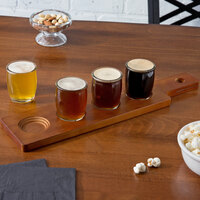 Acopa Dual-Sided Flight Paddle with Rounded Tasting Glasses