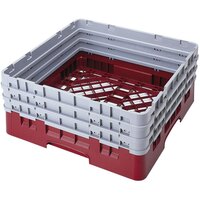 Cambro BR712416 Cranberry Camrack Full Size Open Base Rack with 3 Extenders