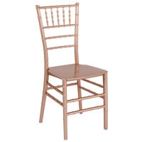 Flash Furniture LE-ROSE-M-GG Hercules Series Rose Gold Resin Chiavari Outdoor / Indoor Stackable Chair