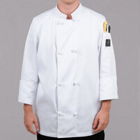 Chef Revival Bronze J050 Unisex White Customizable Chef Coat with Knot Cloth Buttons - 2X