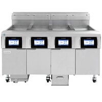 Frymaster 4FQG30U FilterQuick Oil-Conserving 30 lb. Natural Gas Four Unit Floor Fryer with Fully Automatic Filtration System - 280,000 BTU