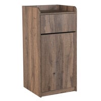 BFM Seating 35 Gallon Knotty Pine Square Waste Can Enclosure