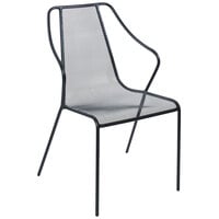 BFM Seating SU1601CBL Kingston Black Stackable Steel Armchair