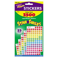 Trend T46917 SuperSpots Assorted Color Smiling Star Stickers - 2500/Pack