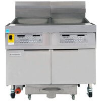 Frymaster FPLHD265 100 lb. Natural Gas Two Unit Floor Fryer with Thermatron Controls and Filtration System - 210,000 BTU