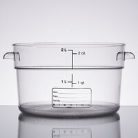 Carlisle 1076307 StorPlus 2 Qt. Clear Round Food Storage Container