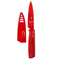 Mercer Culinary M33912B 4 inch Red Non-Stick Paring Knife with Sheath