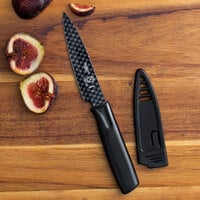 Mercer Culinary M33910B 4 inch Black Non-Stick Paring Knife with Sheath