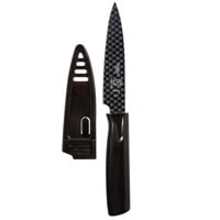Mercer Culinary M33910B 4 inch Black Non-Stick Paring Knife with Sheath