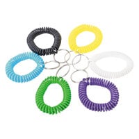 Universal UNV56051 Assorted Color Plastic Wrist Coil with Key Ring   - 6/Pack