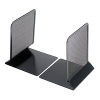 Universal UNV20025 5 3/8 inch x 5 3/8 inch x 6 3/4 inch Black Metal Mesh Bookends