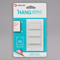 Velcro® 95185 HANGables 1 3/4 inch x 3/4 inch White Fastener - 8/Pack