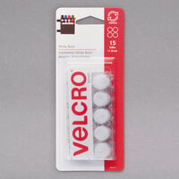 Velcro® 90070 Sticky Back 5/8 inch Diameter White Circle Fasteners - 15/Pack