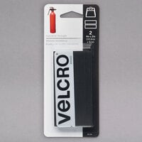Velcro® 90199 Industrial Strength 4 inch x 2 inch Hook and Loop Black Fasteners - 2/Pack