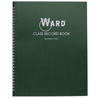 Ward 910L 11 inch x 8 1/2 inch Green Wirebound 38 Student / 9-10 Week Grading Class Record Book