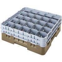 Cambro 25S534184 Camrack 6 1/8 inch High Customizable Beige 25 Compartment Glass Rack