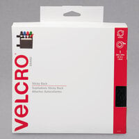 Velcro® 91137 3/4 inch x 30' Black Sticky-Back Hook and Loop Fastener Tape Roll with Dispenser