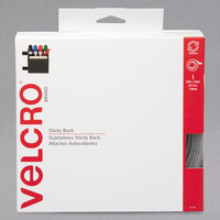 Velcro® 91138 3/4" x 30' White Sticky-Back Hook and Loop Fastener Tape Roll with Dispenser