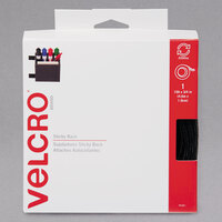 Velcro® 90081 3/4 inch x 15' Black Sticky-Back Hook and Loop Fastener Tape Roll with Dispenser