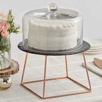 Acopa 12 inch Slate Rose Gold Wire Riser Cake Display Set with 7 inch Display Stand