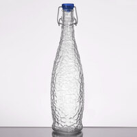 Libbey 13150122 34 oz. Glacier Oil / Vinegar / Water Bottle with Blue Wire Bail Lid   - 6/Case