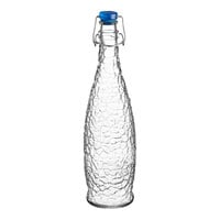 Libbey 13150122 34 oz. Glacier Oil / Vinegar / Water Bottle with Blue Wire Bail Lid - 6/Case