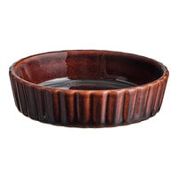 Acopa Keystone 6 oz. Chestnut Stoneware Souffle / Creme Brulee Dish - 6/Case