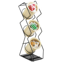 Cal-Mil 1025-3-13 Black Wire 3-Cylinder Vertical Flatware / Condiment Display