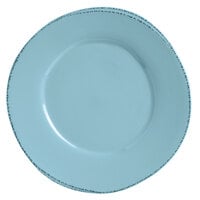 World Tableware FH-602H Farmhouse 9 inch Round Blue Hen Medium Rim Porcelain Plate - 12/Case
