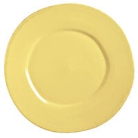 World Tableware FH-602B Farmhouse 9 inch Round Butter Yellow Medium Rim Porcelain Plate - 12/Case