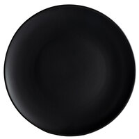 Acopa 10 1/2 inch Matte Black Stoneware Coupe Plate - 12/Case