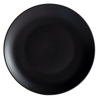Acopa 12 1/4 inch Matte Black Stoneware Coupe Plate - 12/Case