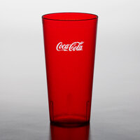Carlisle 5232-63550I Stackable 32 oz. Ruby Coca-Cola® SAN Plastic Tall Tumbler - 72/Case