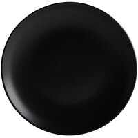 Acopa 9 inch Matte Black Stoneware Coupe Plate - 24/Case