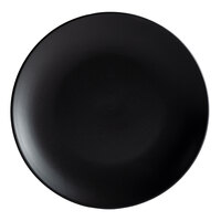 Acopa 7 1/4 inch Matte Black Stoneware Coupe Plate - 36/Case