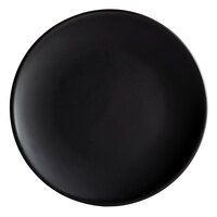 Acopa 6 1/2 inch Matte Black Stoneware Coupe Plate - 36/Case