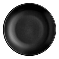 Acopa 6 1/2 inch Matte Black Stoneware Coupe Plate - 36/Case