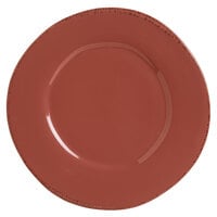 World Tableware FH-602R Farmhouse 9 inch Round Barn Red Medium Rim Porcelain Plate - 12/Case
