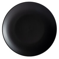 Acopa 11 inch Matte Black Stoneware Coupe Plate - 12/Case