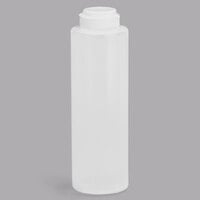 Tablecraft 2112C-1 12 oz. Clear Hinge Top Squeeze Bottle with 38 mm Opening   - 12/Pack
