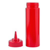 Tablecraft 11253K 12 oz. Red WideMouth™ Cone Tip Squeeze Bottle with 53 mm Opening - 12/Pack
