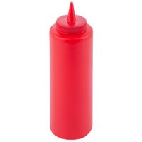 Tablecraft 112K 12 oz. Red Cone Tip Squeeze Bottle with 38 mm Opening - 12/Pack
