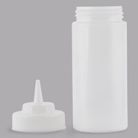 Tablecraft 11663C 16 oz. Clear Widemouth and Standard Cone Tip Squeeze Bottle with 63 mm Opening - 12/Pack
