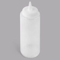 Tablecraft 108C 8 oz. Clear Cone Tip Squeeze Bottle with 38 mm Opening - 12/Pack