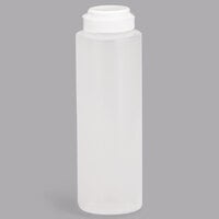 Tablecraft 2108C-1 8 oz. Clear Hinge Top Squeeze Bottle with 38 mm Opening   - 12/Pack